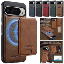 For Google Pixel 10 Pro XL 10A 9A 8A 7A MagSafe Case Leather Wallet Card Cover