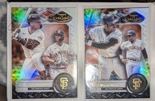 LOT OF 2--2022 Topps Gold Label CLASS 1  WILLIE MAYS #42 - AND BUSTER POSEY #10