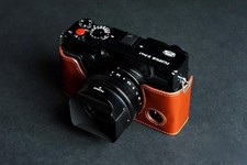 Handmade Vintage real Leather Half Camera Case bag cover for FUJIFILM X-Pro1