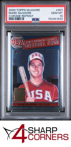 2000 TOPPS MARK McGWIRE CHROME REPRINT #401 1985 TEAM USA PSA 10