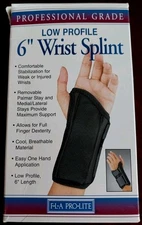 Wrist Splint Rt Hand L Black Low Profile 6" Pro Grade FLA PRO LITE Support NIB 