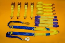 Winching Assistance Strap 1.5m x 50mm + 4x Tie Down Ratchet Strap 4m x 50mm 5Ton