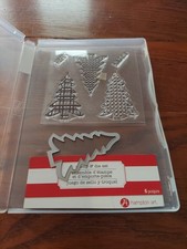Hampton Art Christmas Tree Cling Stamp Die Set, 6 piece, New and Unused