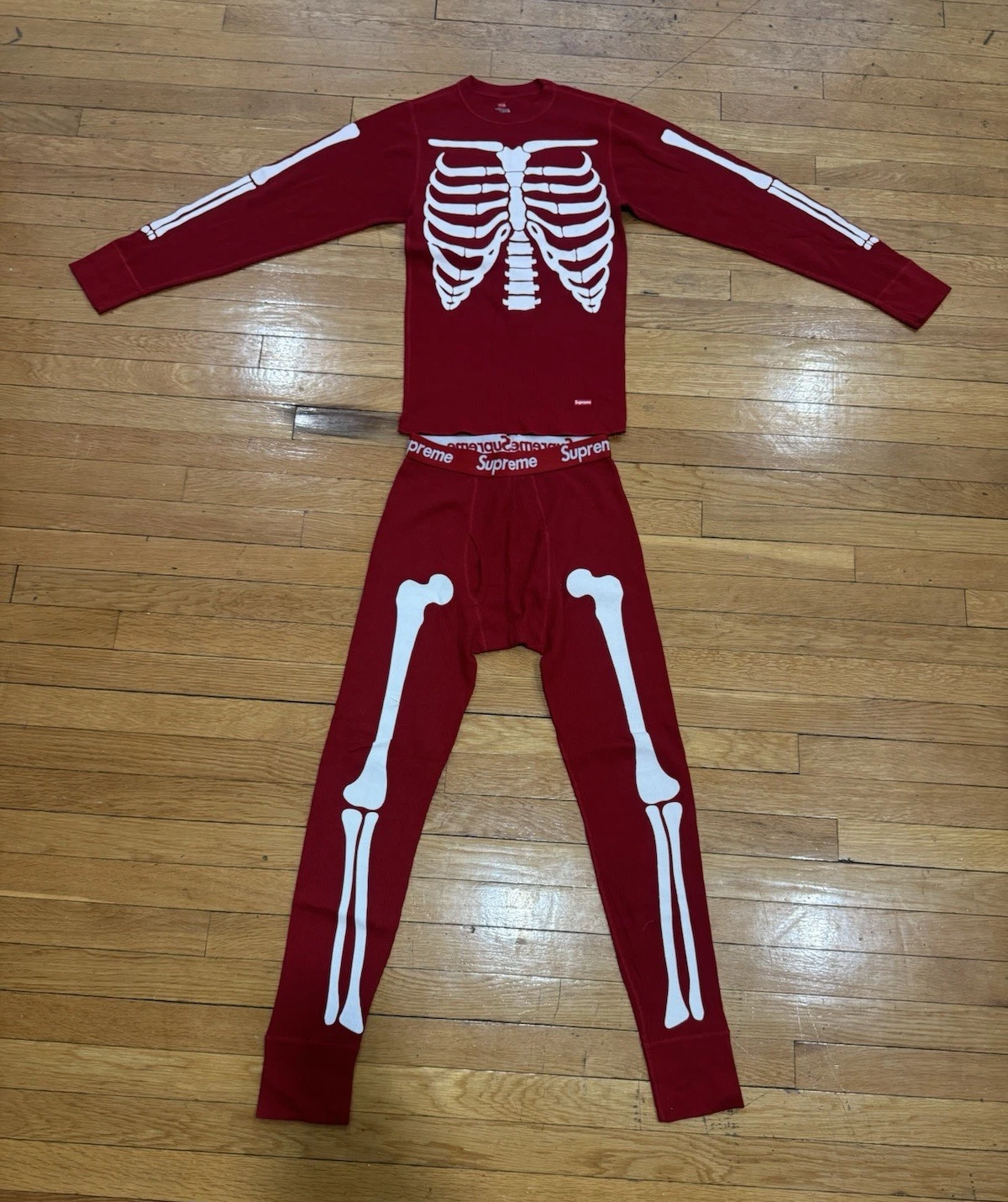 Supreme Men’s S Red Skeleton Skull Ribbed Cotton Thermal Long Johns Set
Opens in a new window or tab