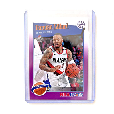 2019-20 Panini NBA Hoops   Damian Lillard #291   Purple Parallel   Hoops Tribute