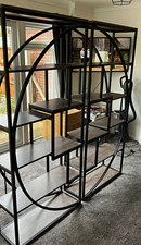 Black Metal & Wooden Freestanding  Bookcase - RRP £260- Mint condition