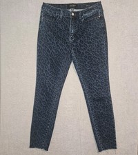Judy Blue Jeans Womens Size 9/29 Blue Cheetah Print Skinny Fit Stretch Denim