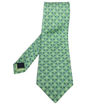 Brooks Brothers Country Club Tennis Racket Silk Tie Green Geometric Made in USA