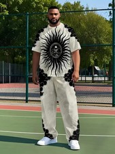 Men's Outfit 2 Piece Set Shirt  Pants Suit PLUS SIZE BIG 4XL