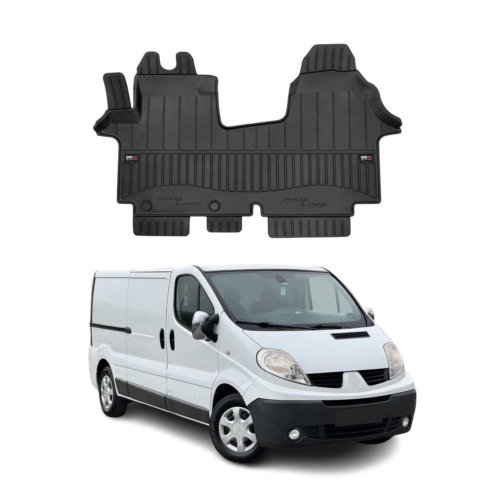Tapis de sol anti-boue Opel Vivaro A 2001-2014 caoutchouc robuste OMAC