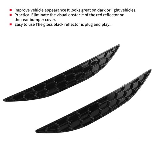 Glossy Black Reflector Plug And Play Rear Bumper Reflector 1 Pair For MK7 R - Picture 10 of 15