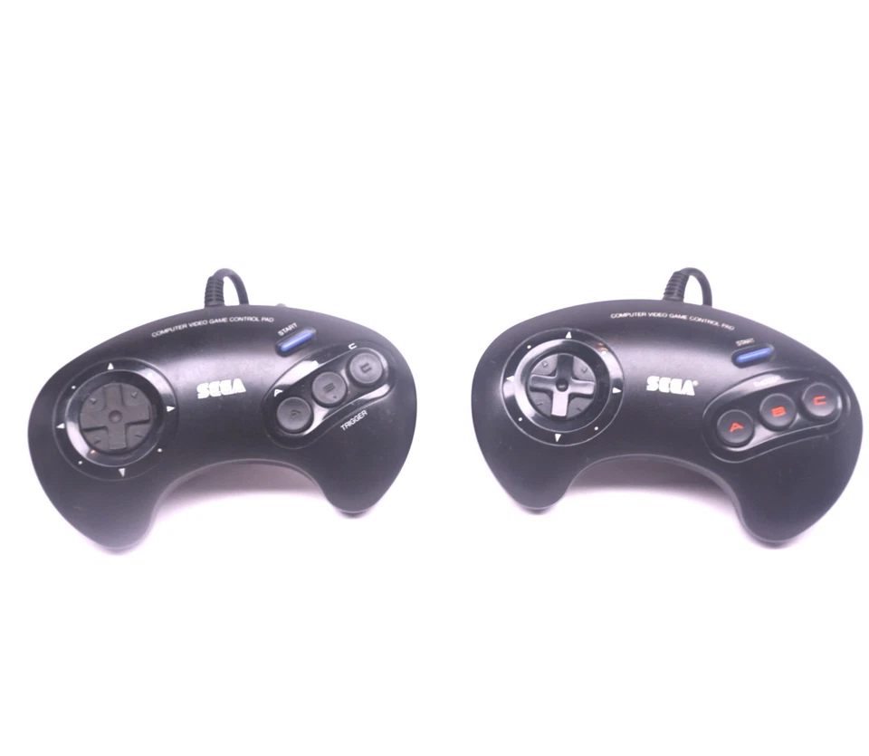 Sega Mega Drive Genesis Controllers SJ-3500 Lote de 2 Pares Conjunto Oficial OEM Funciona - Imagem 2 de 4