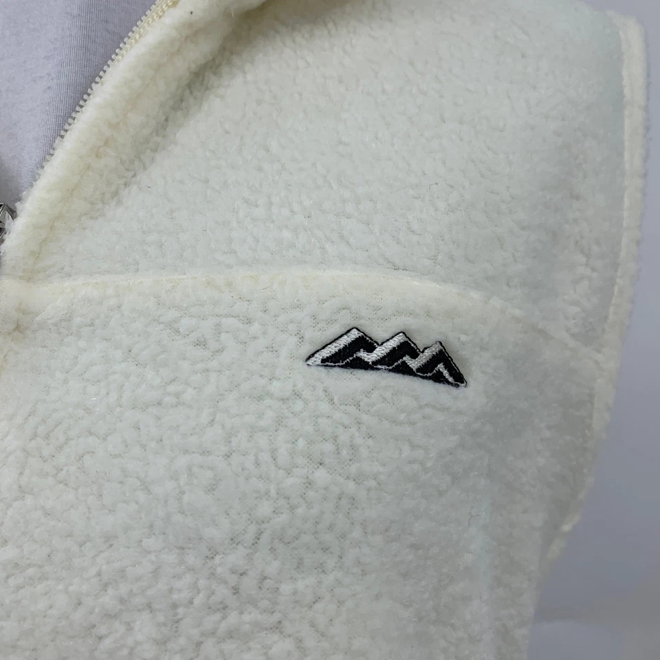 Straight Down Vest Womens M Medium Ivory Full Zip Fleece Sleeveless Mock Neck - Image 4 of 4