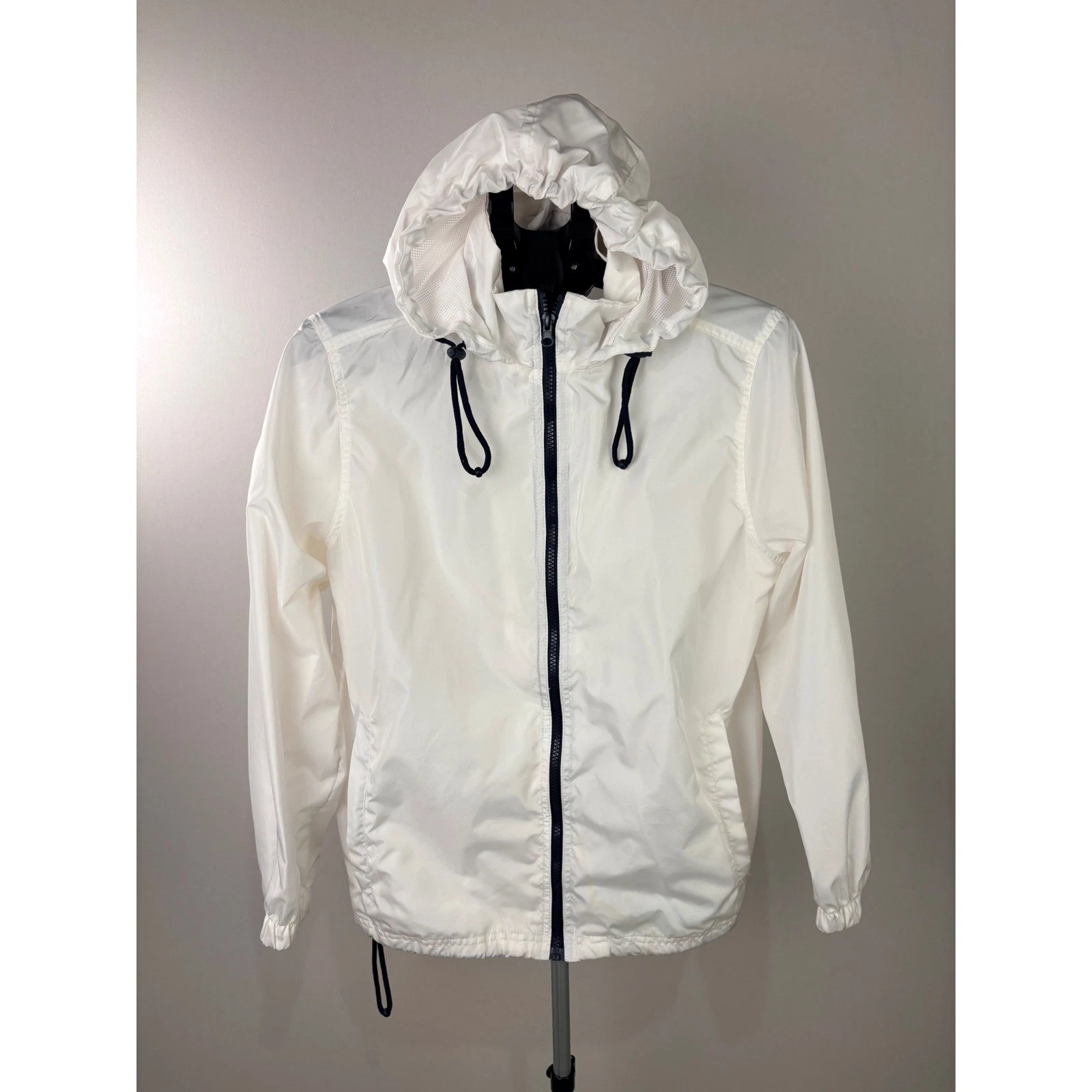 Big Chill Freestyle Mens White Hooded Windbreaker Jacket LC142274 Size M