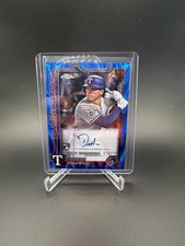 2025 Topps Chrome Update Dustin Harris Blue Wave Debut Auto /150 Rangers