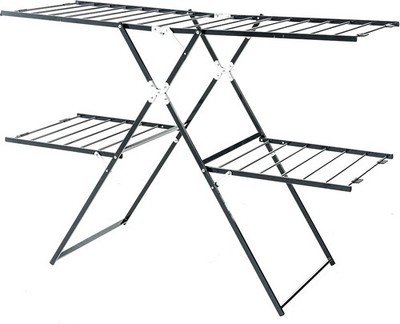 Armored Foldable Clothes Drying Rack Floor Standing Laundry Airer Anthracite