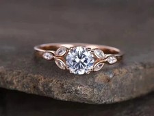 2Ct Round Cut Lab Created Diamond Women's Engagement Ring 14K Rose Gold Plated