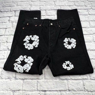 Levis x Denim Tears 501 Cotton Wreath Jeans Mens 34 Black White