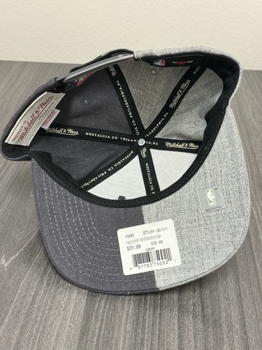 Mitchell and Ness Chicago Bulls Hat Split Half Logo Snap Back NBA Basketball Cap - Imagen 10 de 11
