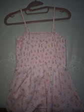 Soft Pink Cottage Core Girls Floral Dress Summer, Size Medium