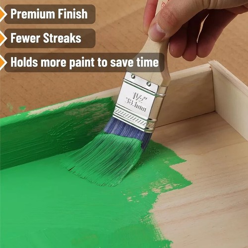 Bates- Paint Brushes 2/4/6 Pack Treated Wood Handle Paint Brushes for Walls Stai - Picture 7 of 16