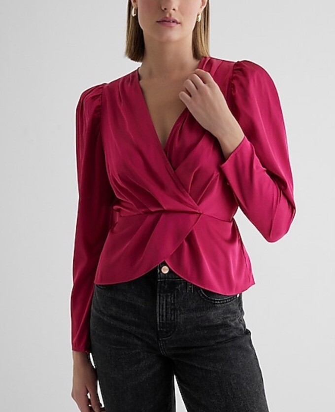 wrap peplum blouse