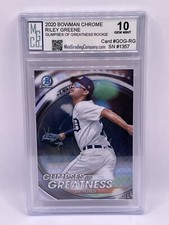 2020 BOWMAN CHROME ROOKIE RILEY GREENE GLIMPSES OF GREATNESS MGCo. Gem Mint 10!