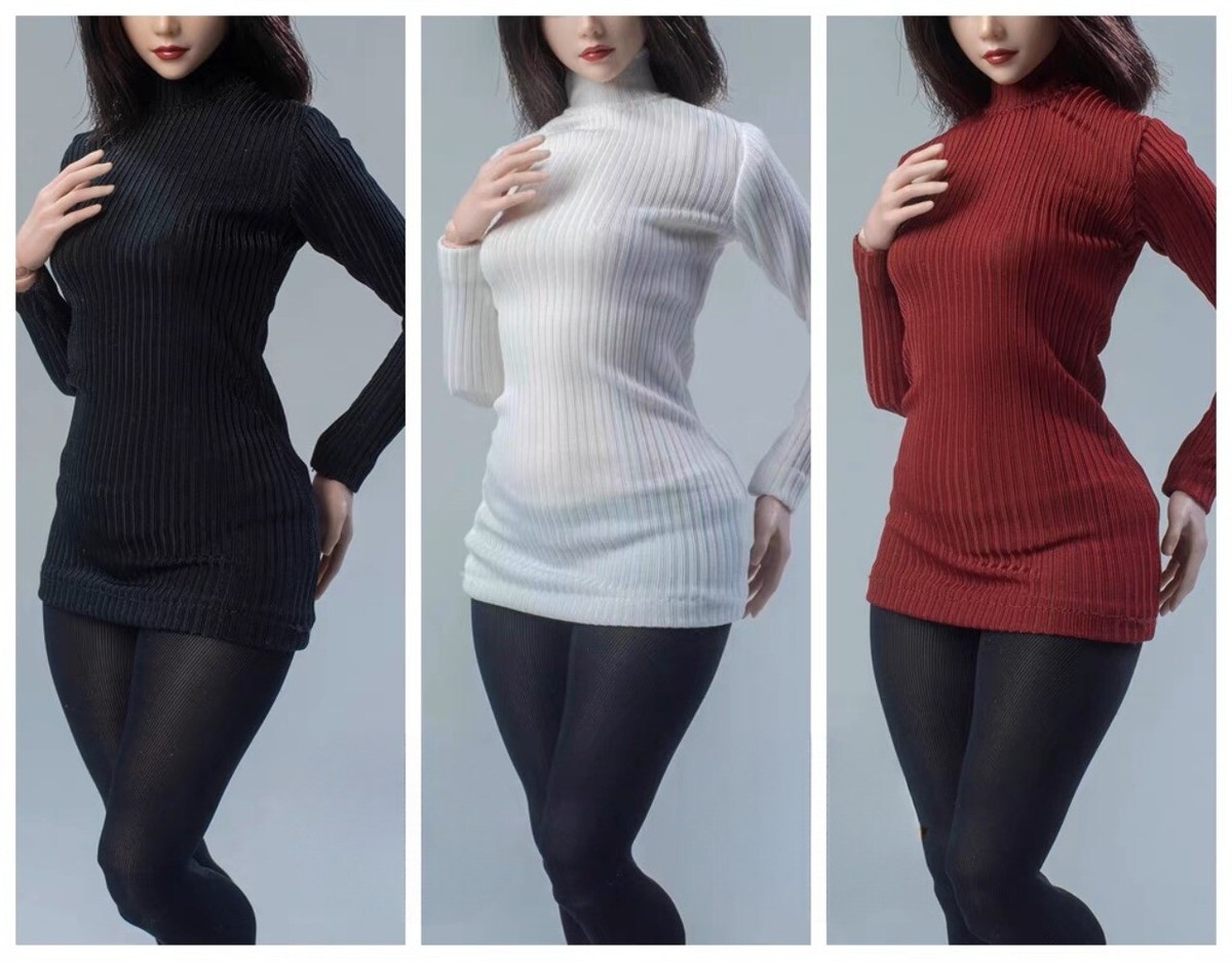 1/6 Scale Ada Wong Sweater Dress Stockings Clothes F 12