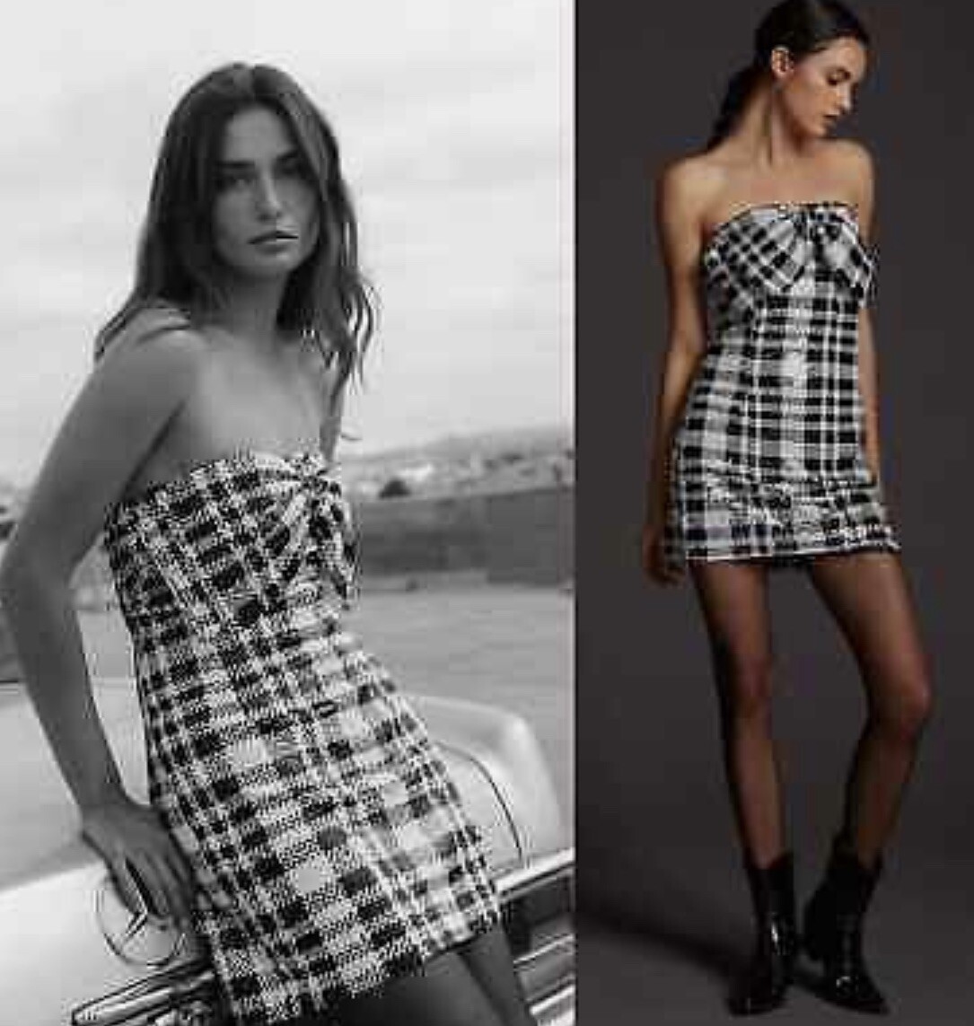 knee length dresses for ladies Dixie Blue & White Strapless Pocket Mini Dress main image 1
