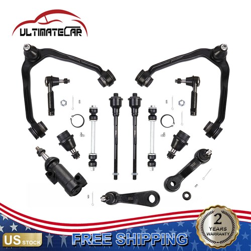 Set 13 Front Upper Control Arm Ball Joints Tie Rod For Chevrolet Tahoe