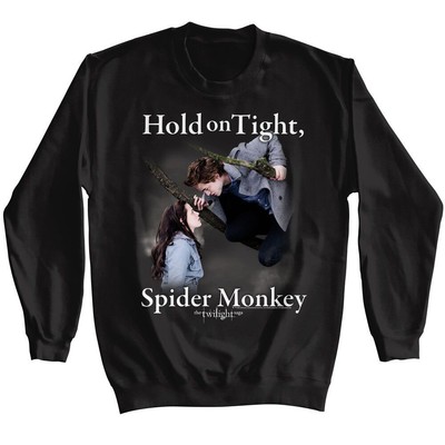 Men's Twilight Twilight Hold On Spider Monkey Sweatshirt X-Large Black