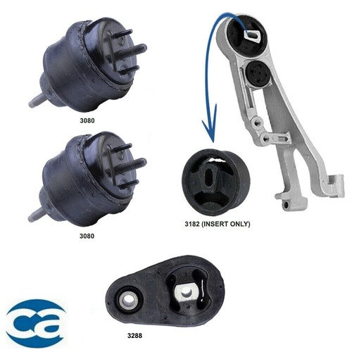Hydraulic Motor Mounts Front Left & Transmission, Insert Rear Mount Set