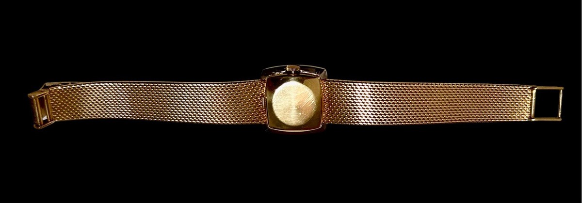 Vintage EBEL 18KT Gold Lady's Square Faced Watch with Diamond
