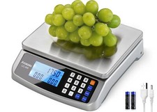 110 lb. Food Scale, Commercial Kitchen Scale with Price Calculator, Plug-In Use