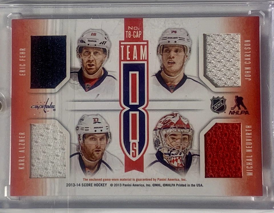 2013-14 SCORE HOCKEY T8-CAP OVECHKIN/BACKSTROM/CARLSON/8 PLAYER PATCH TEAM 8S - Image 2 of 2