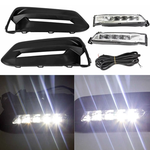 18PC Gloss Grille Mesh Molding For Accord Sport 2018-2020 Fog lights Bezel Black - Picture 7 of 15