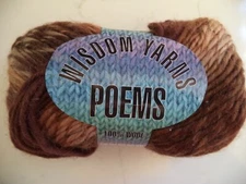 Wisdom Yarns Poems brown self-striping 100% wool 109 yd/100 m per ball