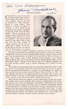 Pavel Ludikar Signed Program Page 1948 / Autographed Opera
