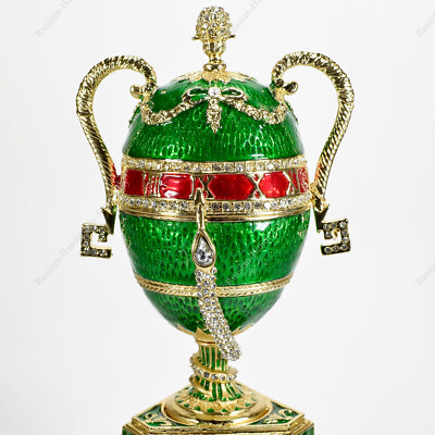 7'' AMPHORA EASTER ENAMELED EGG RUSSIAN FABERGE TRADITIONS