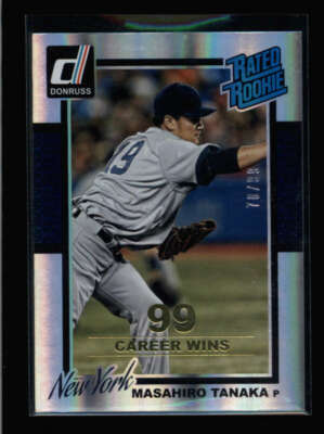 MASAHIRO TANAKA 2014 DONRUSS #235 RATED ROOKIE CAREER STAT LINE #70/99 AY7468