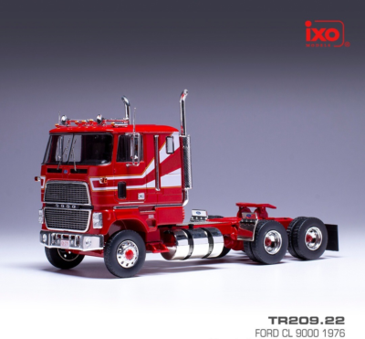 IXO 1/43 1976 Ford CL-9000 Cabover Sleeper Semi Truck Red Diecast