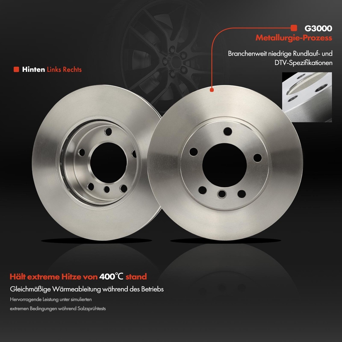 2x Bremsscheibe Hinten 294mm Belüftet Für BMW 3 3er E46 Cabrio Coupe Touring