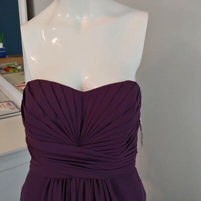 open lace back dress Purple Satin Fitted Strapless Cocktail Dress