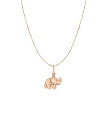 Elephant Charm Necklace, 10k Gold Elephant  Pendant Necklace, 18 In 10k Real