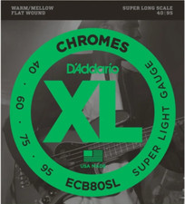 D'Addario XL Chromes, Super Light, Super Long Scale, 40-95 Bass Guitar Strings E