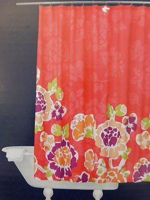 RE Room Essentials Pink Floral Fabric Shower Curtain 72'' x 72'' NIP