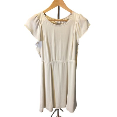 H&M White Fit and Flare A Line Short Flutter Sleeve Dress SZ 8 | eBay H&M White Fit and Flare A Line Short Flutter Sleeve Dress SZ 8 | eBay