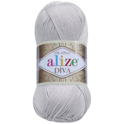 DIVA ALIZE SILKY MERCERIZED ACRYLIC YARN FOR HANDICRAFTS/GARMENTS 3.5OZ/100GR 