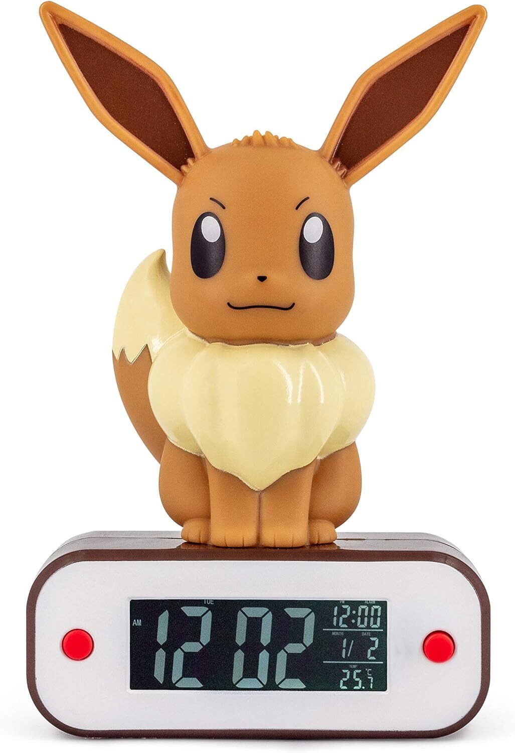 TEKNOFUN 811370 Pokemon Eevee 3D Часы-будильник с покемонами и лампой, Коричневый, 18