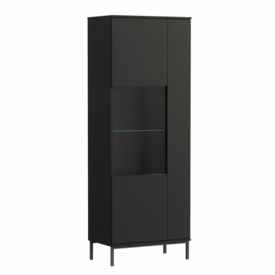 Vitrine Repimi 70 Loft  Regal Standvitrine Vitrinenschrank mit Led Beleuchtung